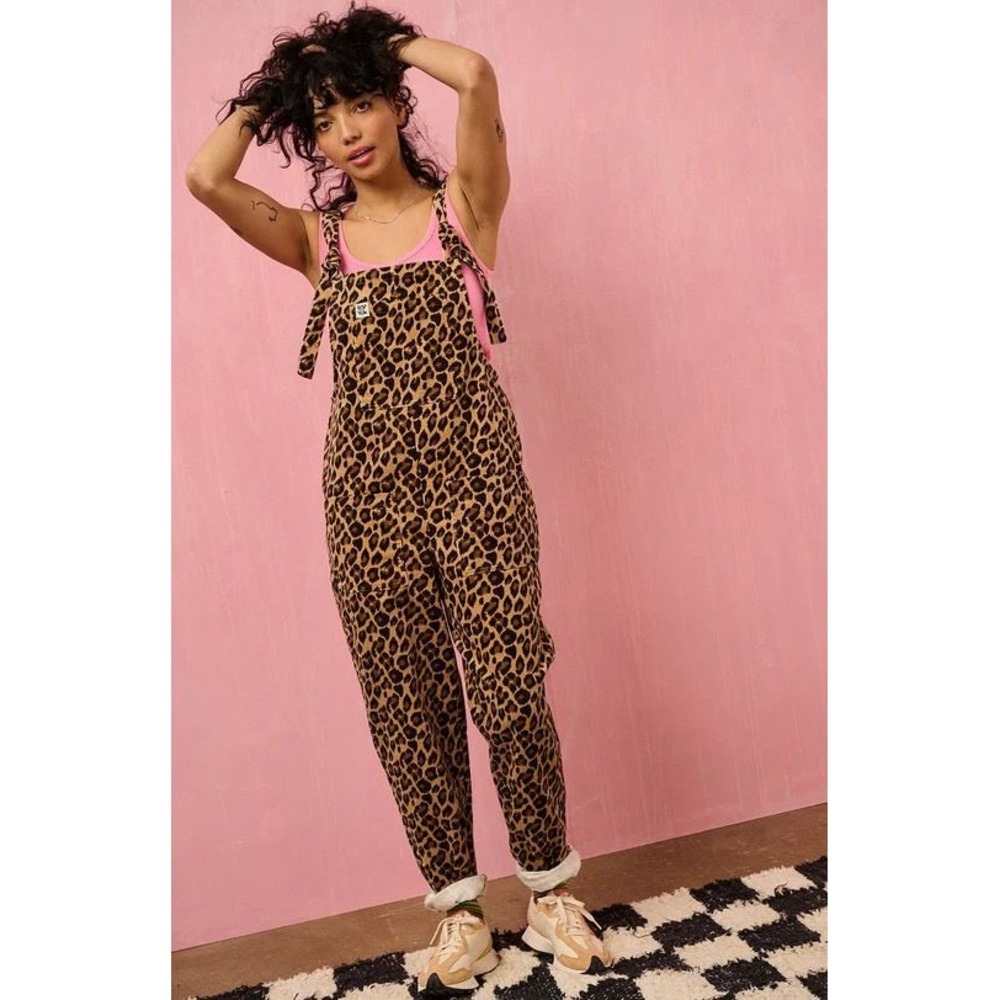 Lucy & Yak Original Leopard Corduroy Dungarees Overalls US 16R